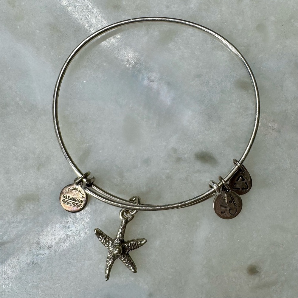 Alex and Ani Starfish bangle bracelet with Rafaelian silver.